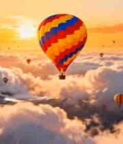  云海日出热气球3100#横屏 	 