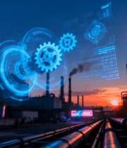 工业场景与科技元素融合画面1860#横屏 