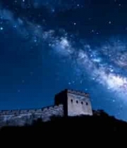  长城星空延时摄影3137#横屏 	 