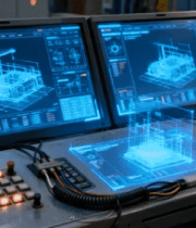 工业操控台双屏显示科技画面634#横