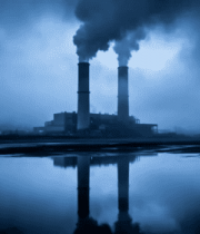 工厂烟囱排放烟雾景象20#横