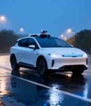  雨夜自动驾驶汽车测试3052#横屏 	 