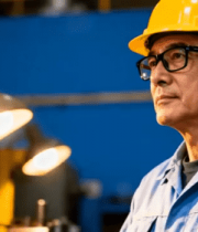 工厂工人头戴安全帽工作画面3105#横屏 