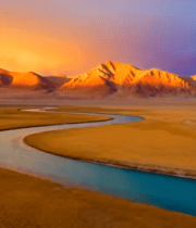 高原雪山河流自然风光2069#横