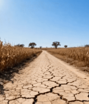 干旱玉米地中的土路景象287#横