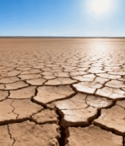 干旱土地与晴朗天空景象4335#横