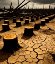 干旱土地上的树桩景象4539#横