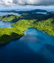 俯瞰海洋中的岛屿风光129#横