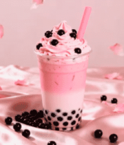 粉色系珍珠奶茶特写335#横屏 