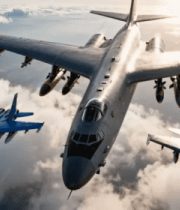 多架战斗机空中飞行画面1086#横