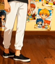 动漫人物室内站立场景素材363#横