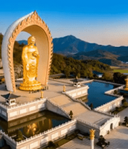 东林大佛全景航拍素材2594#横