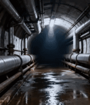 地下隧道内的金属管道场景2772#横