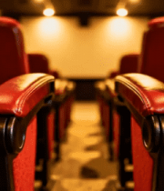 电影院红色观影座椅特写2098#横