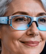 戴智能眼镜的银发女性80#横