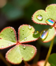 带水珠的三叶草特写3413#横屏 