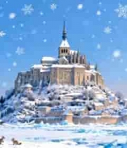  雪景城堡冬季风光2628#横屏 	 