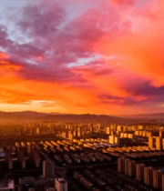 城市日落全景风光2729#横