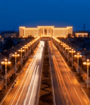 城市道路夜景车流全景1225#横