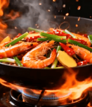 大虾烹饪特写素材3780#横