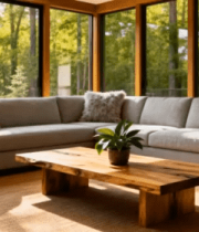 带落地窗的客厅沙发场景5364#横屏 