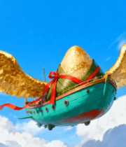 带金翅膀飞行的船形物体4701#横