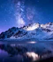  雪山银河夜景2690#横屏 	 