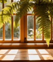 窗边竹篮绿植阳光洒落场景539#横