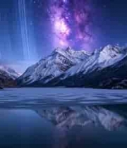  雪山银河夜空延时2691#横屏 	 