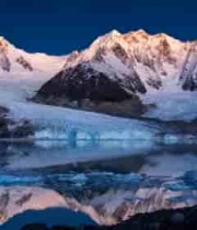  雪山冰川倒影延时2640#横屏 	 