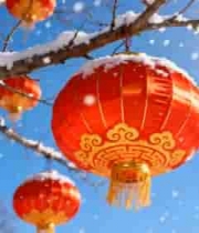 雪落红灯笼2637#横屏 	 