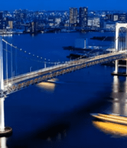 城市桥梁夜景全景1927#横