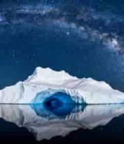  星空下的神秘冰山2560#横屏 	 