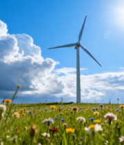 草原上的风力发电机与花海2356#横