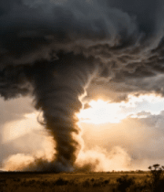 草原上的龙卷风景象3239#横屏 