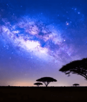  星空下的海边灯塔2554#横屏 	 