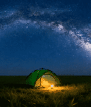 草原夜晚露营星空素材706#横