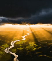 草原河流上空阳光穿透云层景观788#横