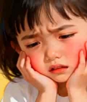  小女孩委屈哭泣特写2511#横屏 	 