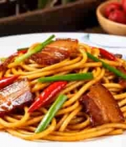  香喷喷的腊肉炒面2499#横屏 	 