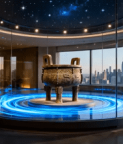 博物馆内青铜鼎展示1211#横