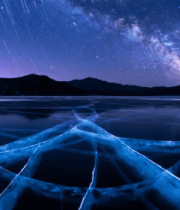 冰面星空夜景2389#横