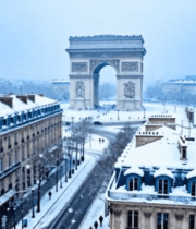 巴黎雪后凯旋门城市景观5479#横