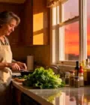  夕阳下的厨房时光2369#横屏 	 