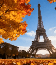 巴黎埃菲尔铁塔秋景330#横