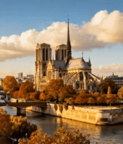 巴黎圣母院秋日全景778#横