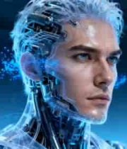  未来科技感机器人特写2312#横屏 	 