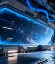  未来感星际舱室背景2307#横屏 	 