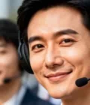  微笑客服人员工作照2286#横屏 	 