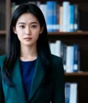  图书馆思考的职业女性2255#横屏 	 